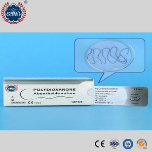 Medical Disposable Sterile Absorbable Polydioxanone (PDO) Surgical Suture Thread with Needles Manufacturer