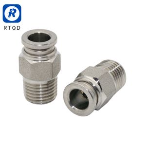 Straight Connector with One-Touch Quick Connect Fitting for Pneumatic Fittings 4/6/8/10/12/16 mm