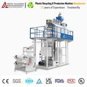New Design Automatic High Speed Three Layer Co-Extrusion Rotary Die Head Double Winder Biodegradable HDPE LDPE PP PE Plastic Bag Film Blowing Machine New Tech