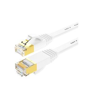 Cat7 Flat Network Cable RJ45 PVC 10gbps White 1m 2m 3m 5m 8m Twisted Pair for Computer Switch