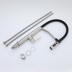 New Design Single-Handle Stainless Kitchen Faucet with Magnetic Pull-out Three-Way