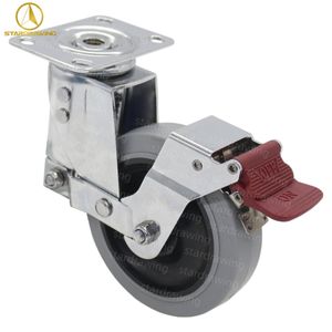 Stardrawing 5inch Shock Absorbing ESD TPR Wheel Spring Loaded Caster