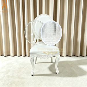 White Carved Leg PP Frame Round Back 3 in 1 Chair for Wedding Event Banquet Dining Party Rental