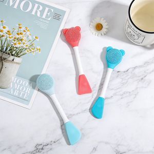 Silicone Facial Cleansing Brush 2 in 1, Face Mask Brush for Makeup, Face Massage