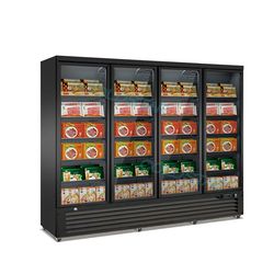 4-Door Large Capacity Heated Glass Freezer Refrigerator Deep Freezer Display Cabinet