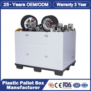 1200*1000*975mm/1200*1000*1000mm Coaming Storage Available Euro Customized Large Collapsible Foldable Bulk Container Plastic Pallet Bin Box Free Logo Printing