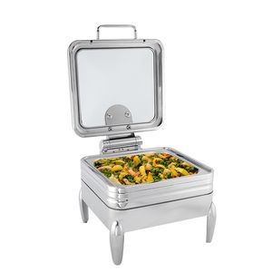 Daosheng Hotel Restaurant Square Chafing Dish 304 Stainless Steel Buffet Stove Glass Cover