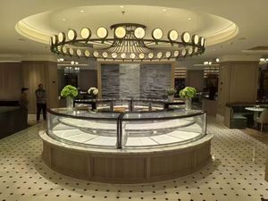 Custom Glass Refrigerated Display Case for Bakery Cake and Pastry Shop with Curved or Corner Design OEM ODM Support