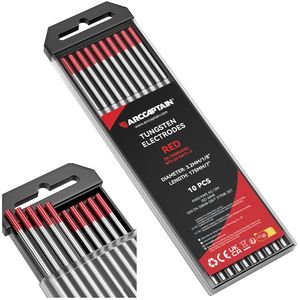 Welding TIG Torch Red Tungsten Electrode TIG Electrodes 1/8" Suitable for a Wide Range of Metals