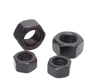Heavy-Duty 12.9 Grade Hex Nut - Durable Black Steel Fastener