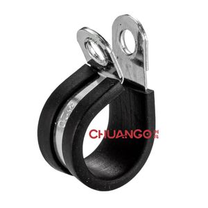 Carbon Steel Metal Rubber Lined P Clamp for Securing Brake Lines, Air Lines, and Fuel Hoses, Rubber Cushioned P Clip, Adel Clamp