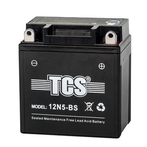 TCS Sealed Maintenance Free Motorcycle Battery  12N5-BS