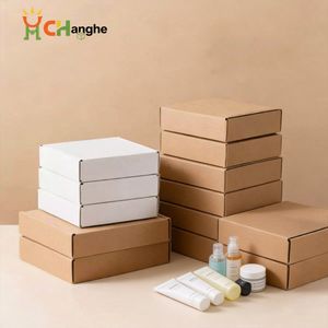 White Brown Customized Logo Corrugated Cardboard Paper Box for Skincare Cosmetic Product Packaging