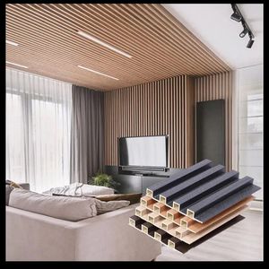 PVC Waterproof Decoration Wall Panels Wooden Grain WPC Decorative Wall Panel WPC