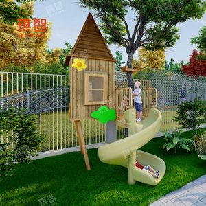 Premium Thickened Anti-Collision Kid Wooden Combined Outdoor Playground Slide for Amusement Park