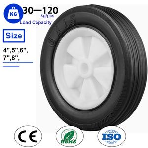 4 5 6 7 8 Inch Solid Rubber Plastic PP Replacement Tire Wheels for Toy Lawn Mower Golf Utility Folding Cart Wagon Spreader Tyre Dealers