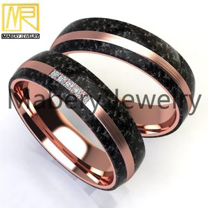 Customizable Forged Carbon Ring, Paired with Stainless Steel Necklace Set