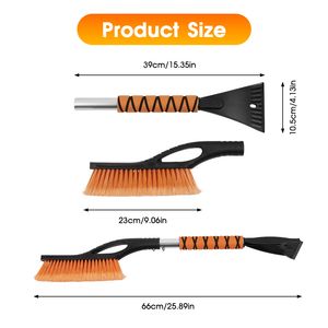 Heavy-Duty Winter Snow Brush with Ice Scrapers and Ergonomic Foam Grip for Car Windshield Window