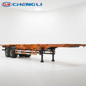 30 Tons Heavy Duty Semi-Trailer with Container Lock Flatbed Semi-Trailer Port Operation & Container Shipping