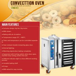 Commercial Gas Bread Pizza Baking Convection Oven with Steam Spray Cooking Hot Air Oven