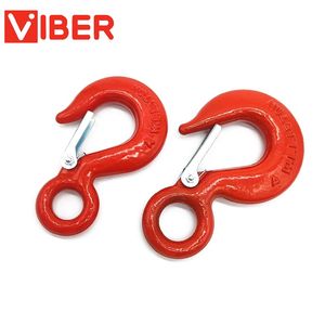 Low Carbon Alloy Steel Forged Lifting Hook Series, Swivel Clevis Container Wide Throat S Eye Safety Latch Hook for Crane Cargo Industrial Rigging Hoist Lifting