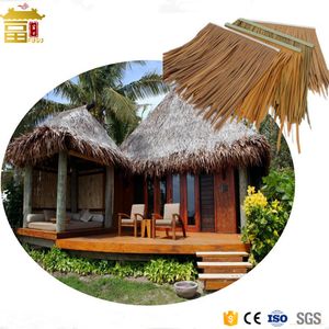 Fire Resistance PE Artificial Thatch Roof Tile 500*500mm