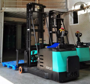 Gp 1000kg Narrow Aisle Forklift 3 Way Electric Pallet Stacker Lifting Height 3000-6000mm for Narrow Warehouse