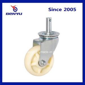 4 Inch Screw Swivel Top Caster with White Nylon Wheel 210kg Loading Capacity