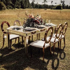 Elegant Gold O-Back Stainless Steel Chairs for Events