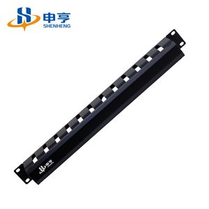 19 Inch 1u Black Cold Rolled Steel Horizontal Cable Network Cable Management Rack Mount Cable Management