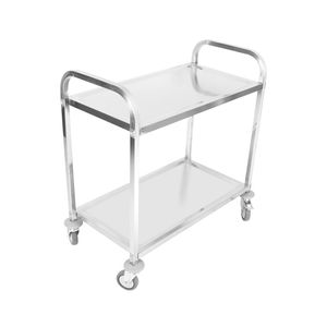 2 Tiers Stainless Steel Restaurant Food Service Trolley