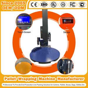 Automatic Plastic Stretch Film Skid/Pallet Wrapper with Scale M/E Type Open Turntable with CE Certification
