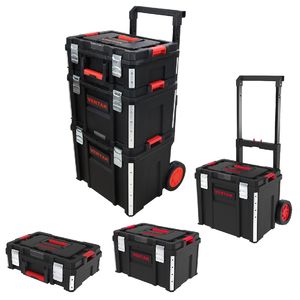 Wheeled Lockable Garage Tool Case Cabinet Box with Snap-Lock Lid