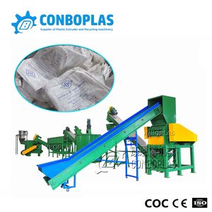 Oil Dirty Plastic PP Woven Shopping Bag Recycling Washing Line