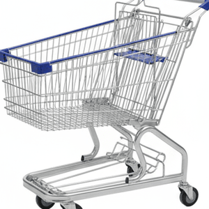 Customized Grocery Hand Metal Supermarket Trolley Rolling Shopping Cart