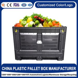 Heavy Duty HDPE Non Vented Solid Closed Hygiene Food Grade Industrial Transportation and Large Storage Plastic Pallet Container Box for Fishery/Battery