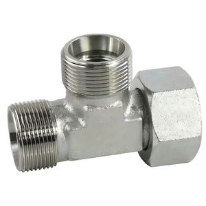 Hydraulic Bite-Type Tube Fitting Adaptor Connector Run Tee Fittings with Swivel Nut High Pressure Hose Connection
