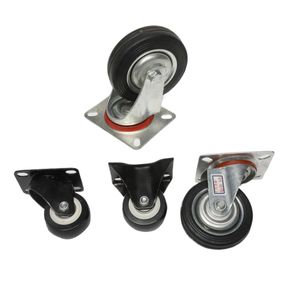 Zinc-Plated Black Powder Coat Nylon Threaded Steam Swivel Casters M12 D100 #7180