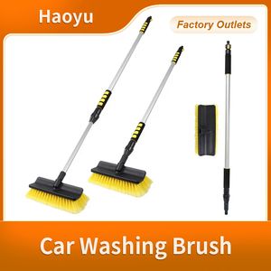 Flow-Through Car Wash Brush with Telescopic Rod Wash Brush Truck Washing Boat Deck Wash Car Wash Brush