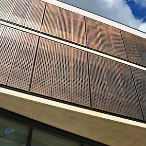 Amber Round Hole Decorative Copper Plate Mesh Perforated Metal Sheet for Curtain Wall