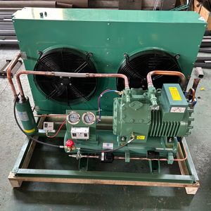 Reliable 6HP Piston Compressor Condensing Unit Stainless Steel Compact with Two Cooling Fans for Cooling Systems