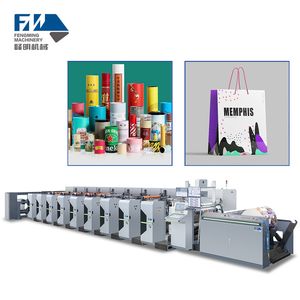 Central Drum Roll to Roll Paper Cup Plastic Film Nylon Shopping Bag PE Non Woven Flexo/Flexographic Printing Machine 8 Color