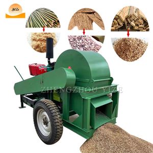 Wood Tree Branch Grinder Chipper Sawdust Crusher Machine Mobile Wood Powder Machine with Diesel Engine
