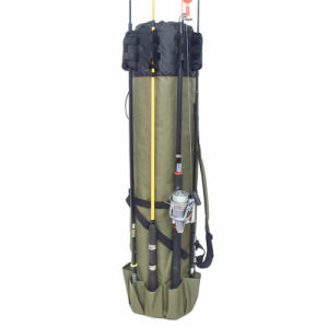 Portable Multifunction Large Capacity Canvas Fishing Rod and Reel Organizer Bag Wbb16374