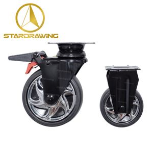 Stardrawing 5inch 125mm Silent Trolley Cart PVC Wheel Caster