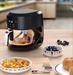 1350W Electric Kitchen Appliances Digital Airfryer Dehydrator Reheating Multifunction 5L Visual Sealed Glass Food Cooker Food Processor