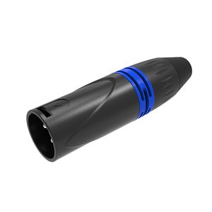 3-Pin XLR Male Soldering Cable Connector Black with Color Ring