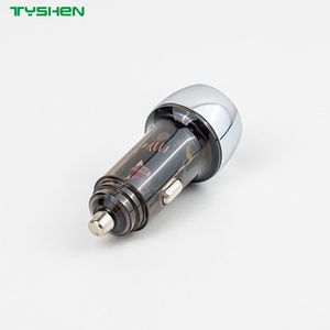 55W Transparent USB-C Fast Car Charger PP. S QC Dual Port Adapter