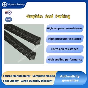 Valve Reactor Sealing Packing Rope Black High Temperature and High Pressure Resistant Graphite Packing