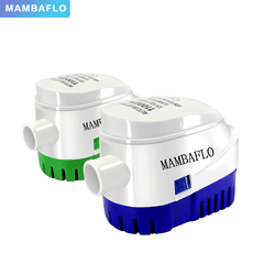 Mambaflo Salt Water Corrosion Resistant Bilge Pump 12V 24V DC Auto Float Switch Submersible Marine Drain Pump for Yacht Sailboat Fishing Vessel